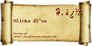 Hlinka Éva névjegykártya